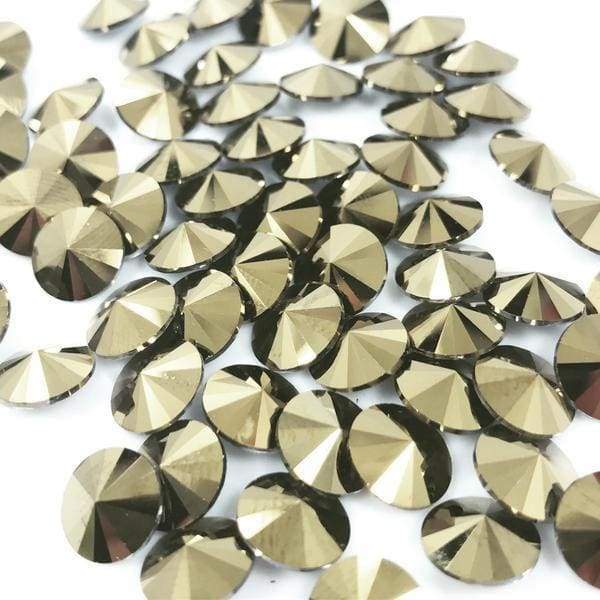 1122 Swarovski Rivoli Spaceship Dorado Fancy - OceanNailSupply