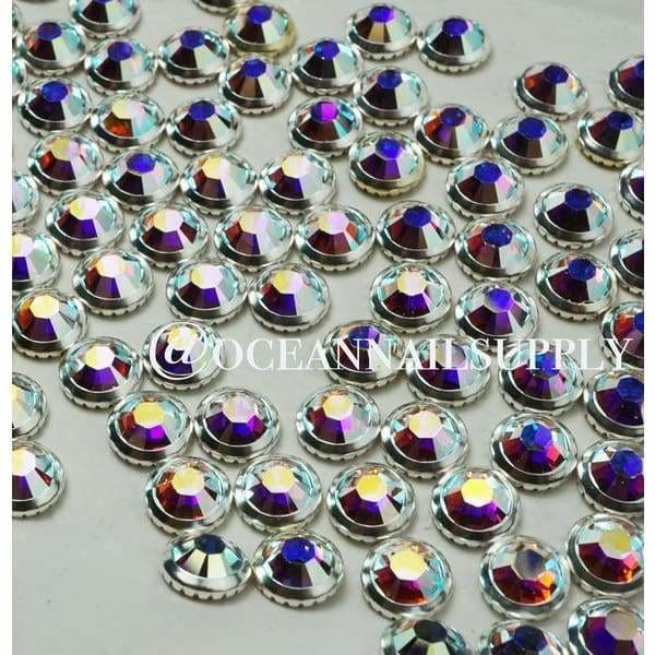 2029 Swarovski Crystal Ab Silver Ringed - OceanNailSupply