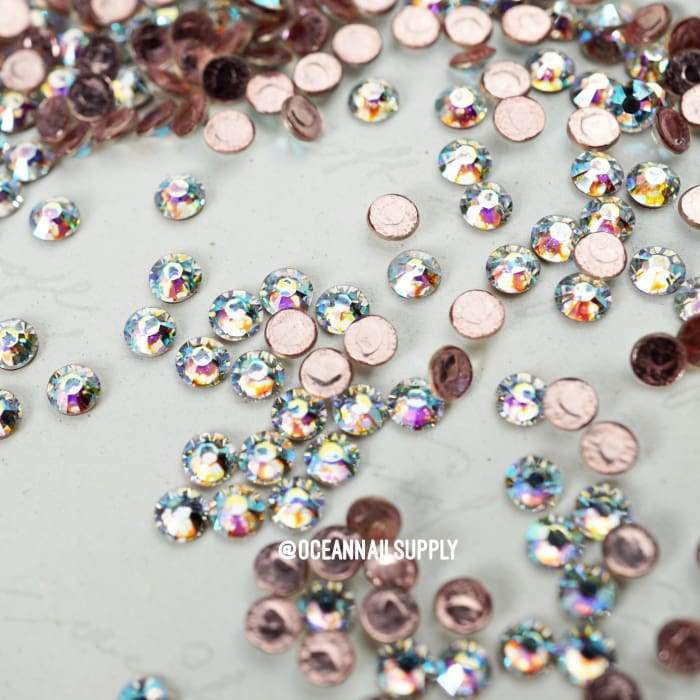 2078 Swarovski White Patina RG Backing HF - OceanNailSupply