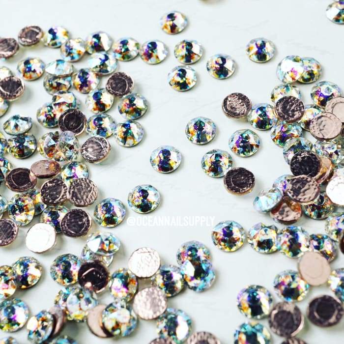 2078 Swarovski White Patina RG Backing HF - OceanNailSupply