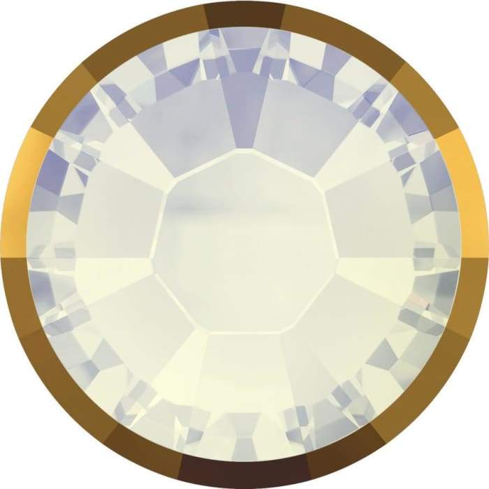 2088/I Swarovski White Opal Dorado Rimmed RG Backing - OceanNailSupply