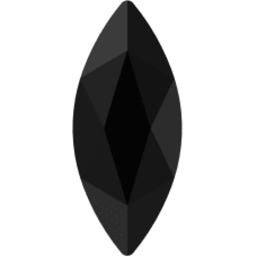 2201 Swarovski Marquise Jet FB - OceanNailSupply