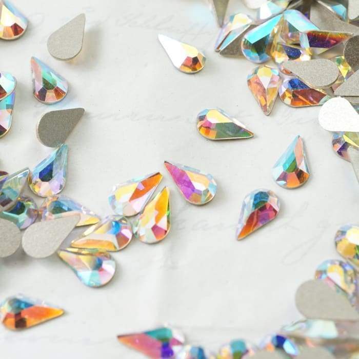 2300 Swarovski Teardrop AB Flatback - 8 x 4.8 mm 5pcs