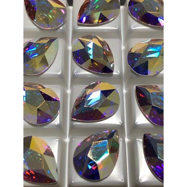 2303 Swarovski Pear AB Flatback - OceanNailSupply