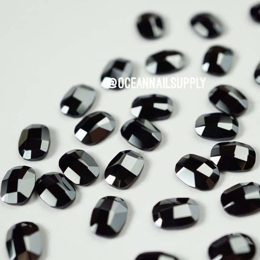 2585 Swarovski Graphic Jet Hematite Flatback - 8 mm 5pcs UF - OceanNailSupply
