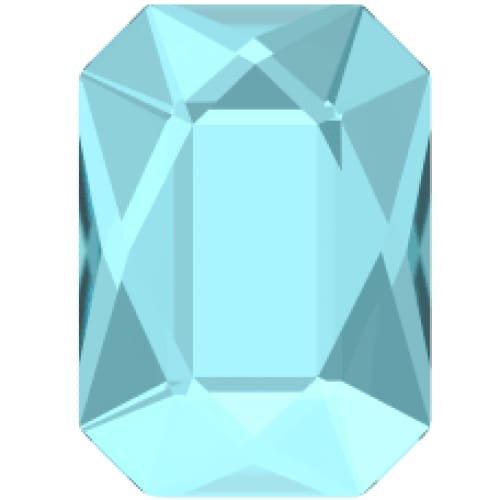 2602 Swarovski Emerald Cut Aquamarine - OceanNailSupply