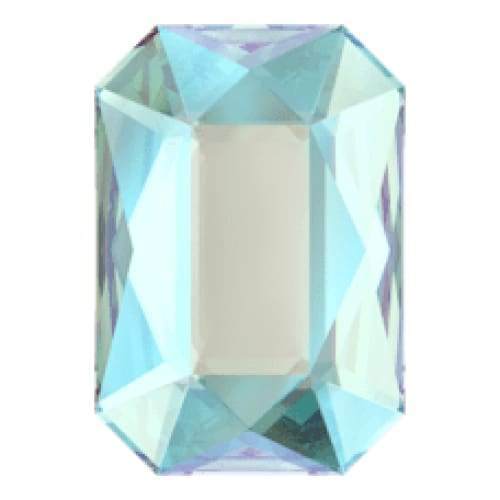 2602 Swarovski Aquamarine Shimmer Emerald Cut (NEW) OceanNailSupply