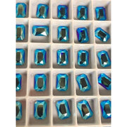 2602 Swarovski Emerald Cut Cobalt Shimmer - OceanNailSupply