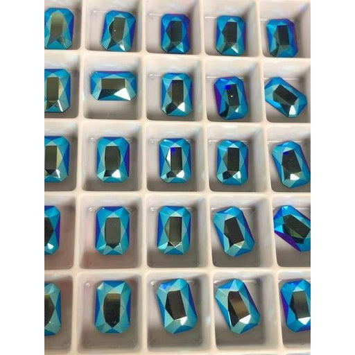 2602 Swarovski Emerald Cut Cobalt Shimmer - OceanNailSupply