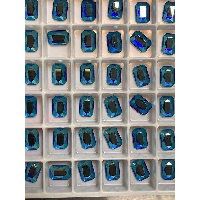 2602 Swarovski Emerald Cut Cobalt Shimmer - OceanNailSupply