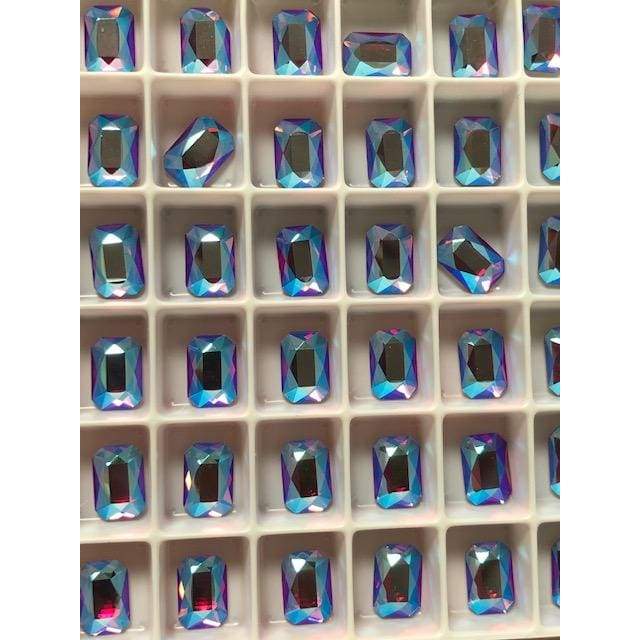 2602 Swarovski Emerald Cut Fuchsia Shimmer - OceanNailSupply