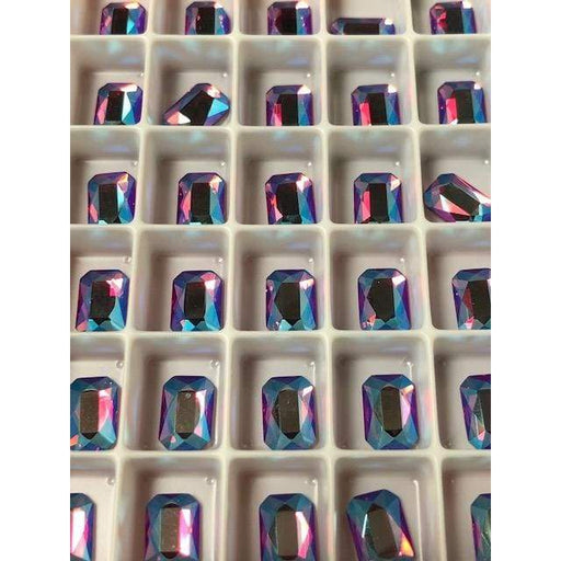 2602 Swarovski Emerald Cut Fuchsia Shimmer - OceanNailSupply