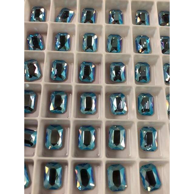 2602 Swarovski Emerald Cut Light Sapphire Shimmer - OceanNailSupply