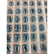 2602 Swarovski Emerald Cut Light Sapphire Shimmer - OceanNailSupply