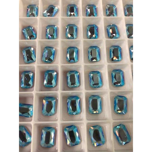 2602 Swarovski Emerald Cut Light Sapphire Shimmer - OceanNailSupply
