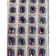 2602 Swarovski Emerald Cut Light Siam Shimmer - OceanNailSupply