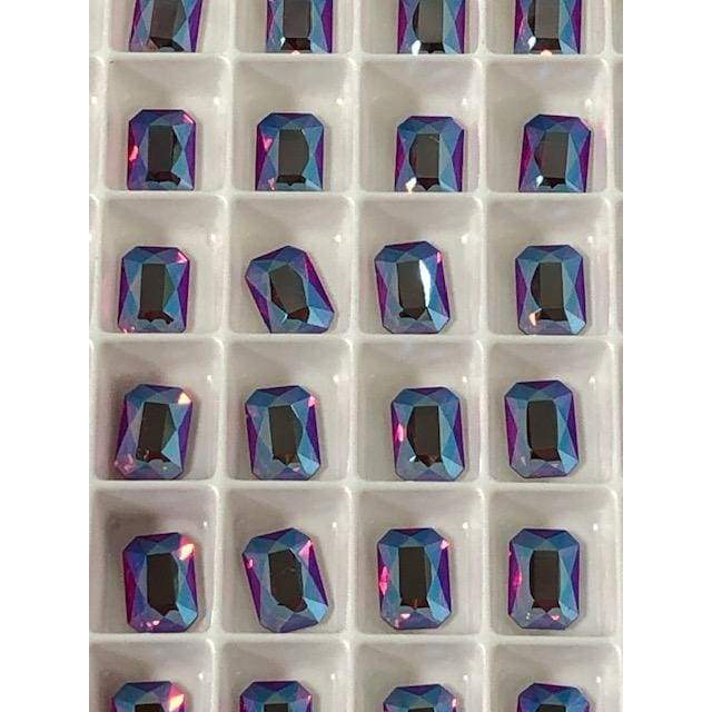 2602 Swarovski Emerald Cut Light Siam Shimmer - OceanNailSupply