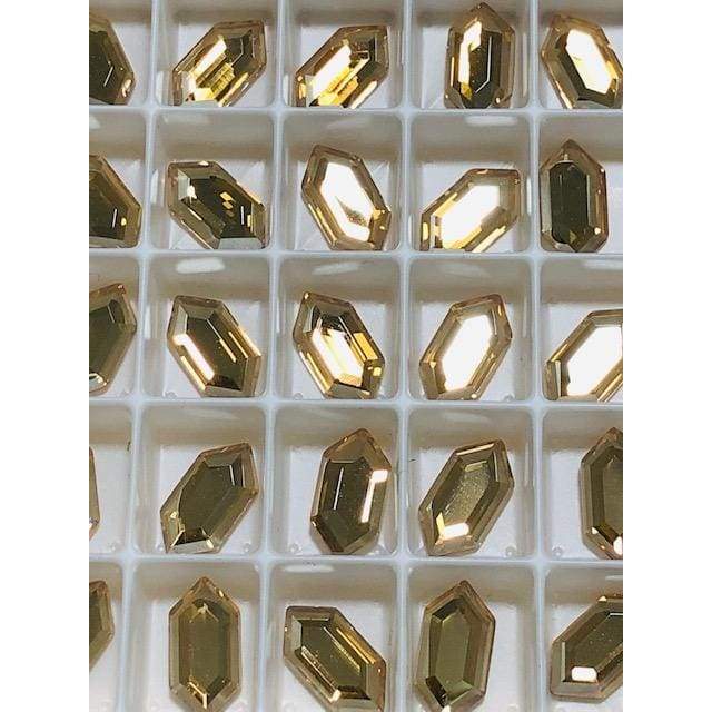 2776 Swarovski Elongated Hexagon Golden Shadow - OceanNailSupply