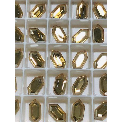 2776 Swarovski Elongated Hexagon Golden Shadow - OceanNailSupply
