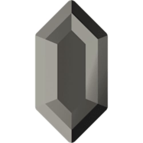 2776 Swarovski Elongated Hexagon Jet Hematite - OceanNailSupply