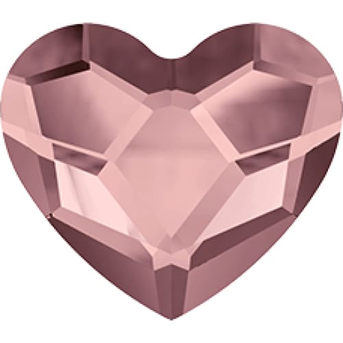 2808 Swarovski Heart Antique Pink Flatback HF - 10 mm 2pcs - OceanNailSupply