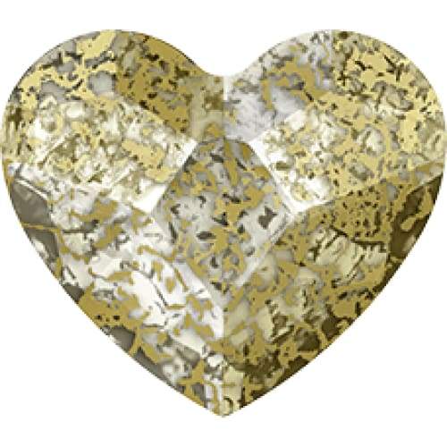 2808 Swarovski Heart Gold Patina Flatback - OceanNailSupply