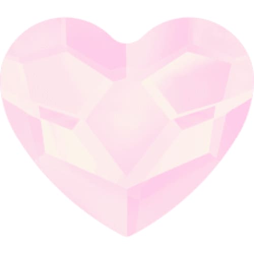 2808 Swarovski Heart Powder Rose Flatback - OceanNailSupply