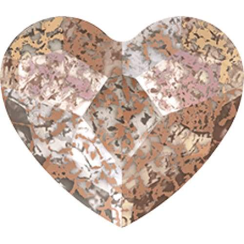 2808 Swarovski Heart Rose Patina Flatback - OceanNailSupply