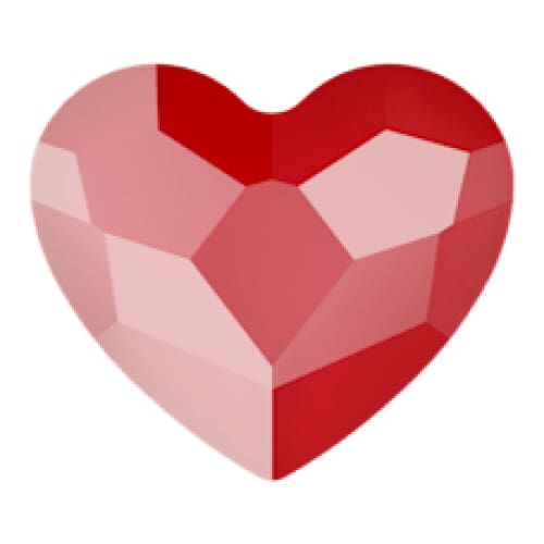 2808 Swarovski Heart Royal Red Flatback - OceanNailSupply
