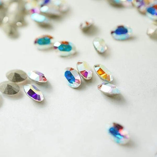 4128 Swarovski Oval Fancy Crystal AB - OceanNailSupply