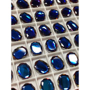 4142 Swarovski Baroque Mirror Meridian Blue 10 x 8 mm 3 pcs - OceanNailSupply