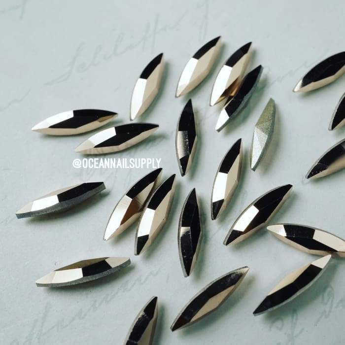 4200 Swarovsk Long Navette Fancy AB - OceanNailSupply