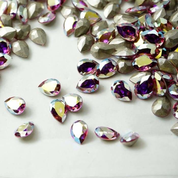 4320 Swarovski Pear Rose AB Fancy - OceanNailSupply