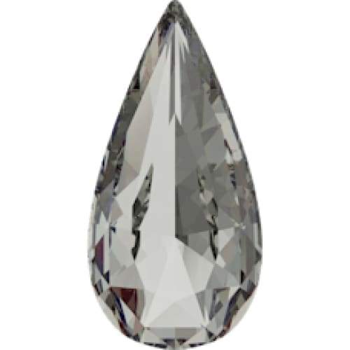 4322 Swarovski Long Pear Black Diamond - OceanNailSupply