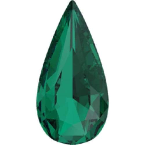 4322 Swarovski Long Pear Emerald Fancy - OceanNailSupply