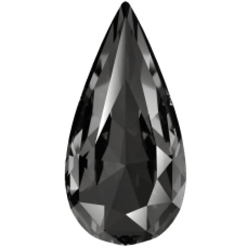 4322 Swarovski LOng Pear Silver Night Fancy UF - OceanNailSupply
