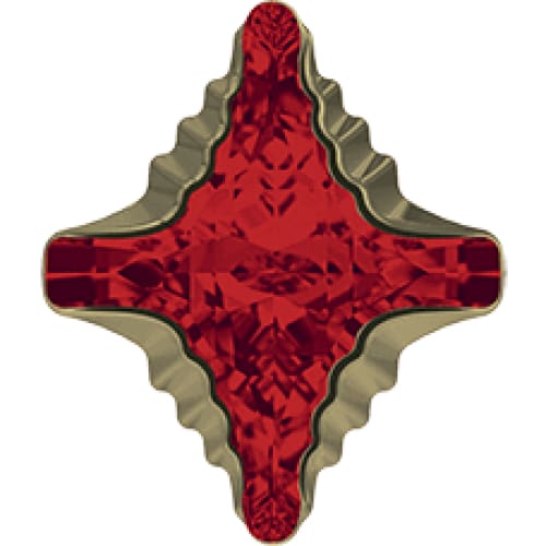 4927 Swarovski Rhombus Tribe Light Siam/Met Lt Gold Z FS - OceanNailSupply