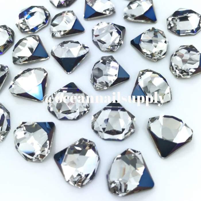 4928 Swarovski Tilted Chaton Bermuda Metallic Blue Z - OceanNailSupply