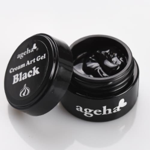 AGEHA CREAM ART GEL BLACK 2.7G [JAR] - OceanNailSupply