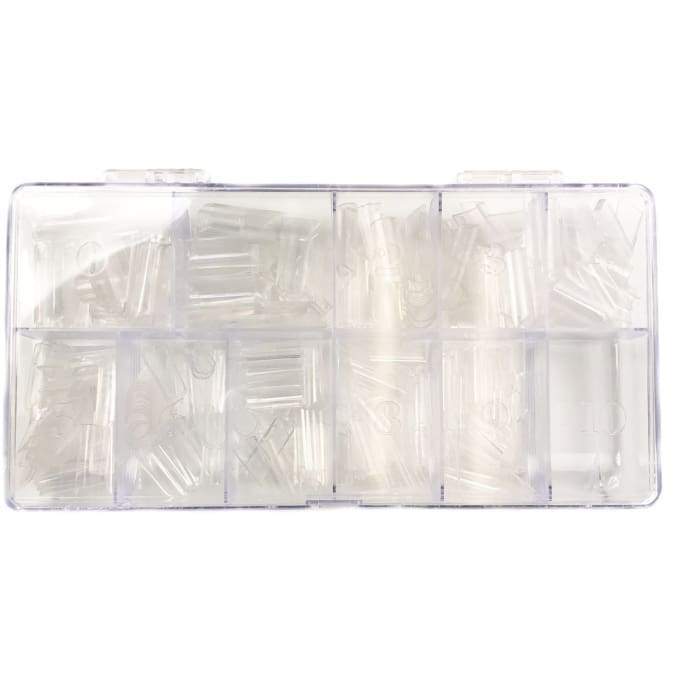 C - Curve Nail Tip Box Clear - OceanNailSupply