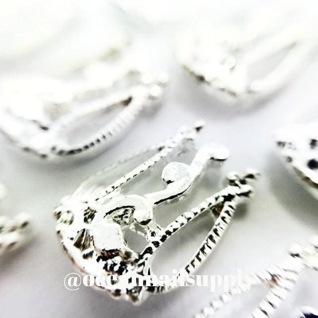 Charms - A005 Silver Nail Shield - OceanNailSupply