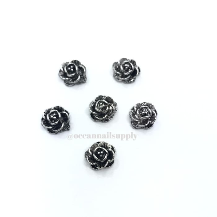Charms - A020 Gunn Metal Rose - OceanNailSupply
