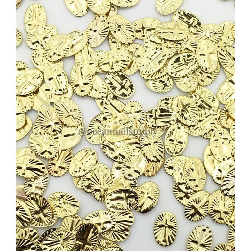 Charms - A212 Gold Rounded Cross - OceanNailSupply
