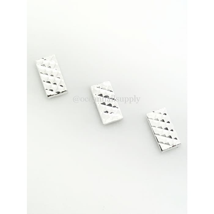 Charms - Small Texture Bar Silver - OceanNailSupply