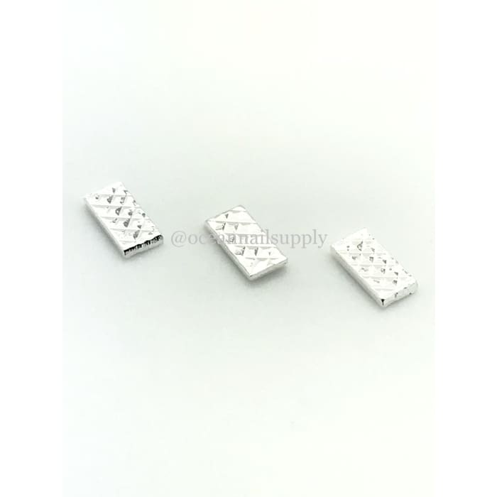 Charms - Small Texture Bar Silver - OceanNailSupply