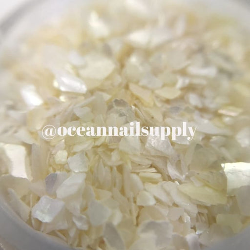 Crushed Seashells ivory in jar - OceanNailSupply