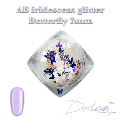 Dolce® AB Iridescent Glitter - Butterfly 3mm - OceanNailSupply