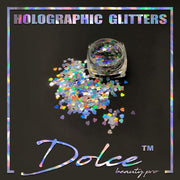 Dolce® Holographic Glitter - Heart 2.5mm - OceanNailSupply