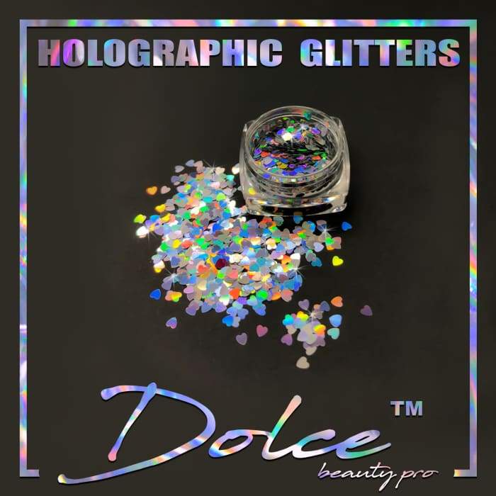 Dolce® Holographic Glitter - Heart 2.5mm - OceanNailSupply