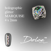 Dolce® Holographic Glitter - Marquise 4x2mm - OceanNailSupply